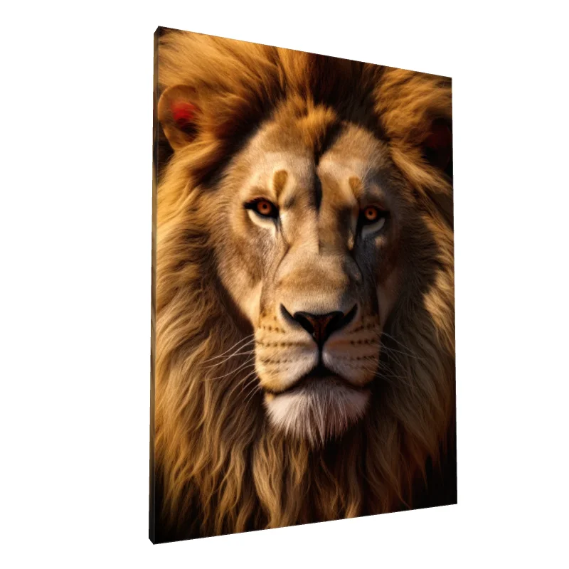 Tablou canvas: Portret Realist de Leu cu Privire Intensa