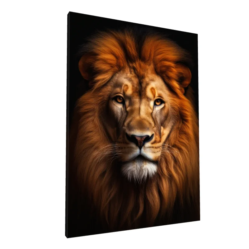 Tablou canvas: Portret Realist de Leu în Tonalități Ruginite - Image 1