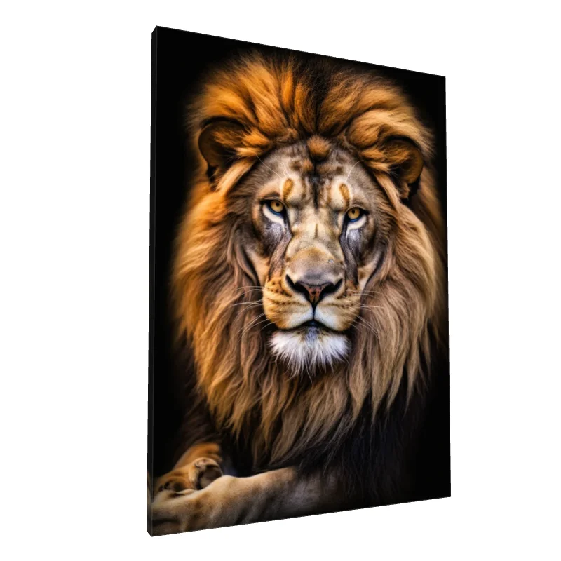 Tablou canvas: Portret de Leu în Tonuri de Aur - Image 1