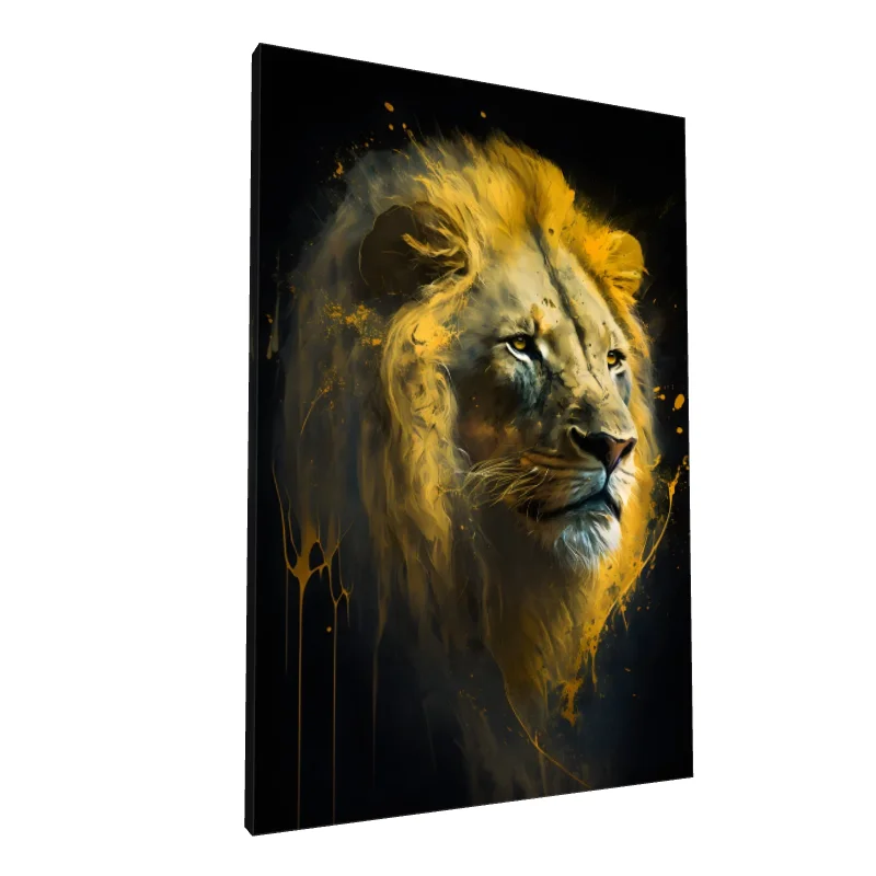 Tablou canvas: Portret Leu în Tonuri Aurii - Image 1