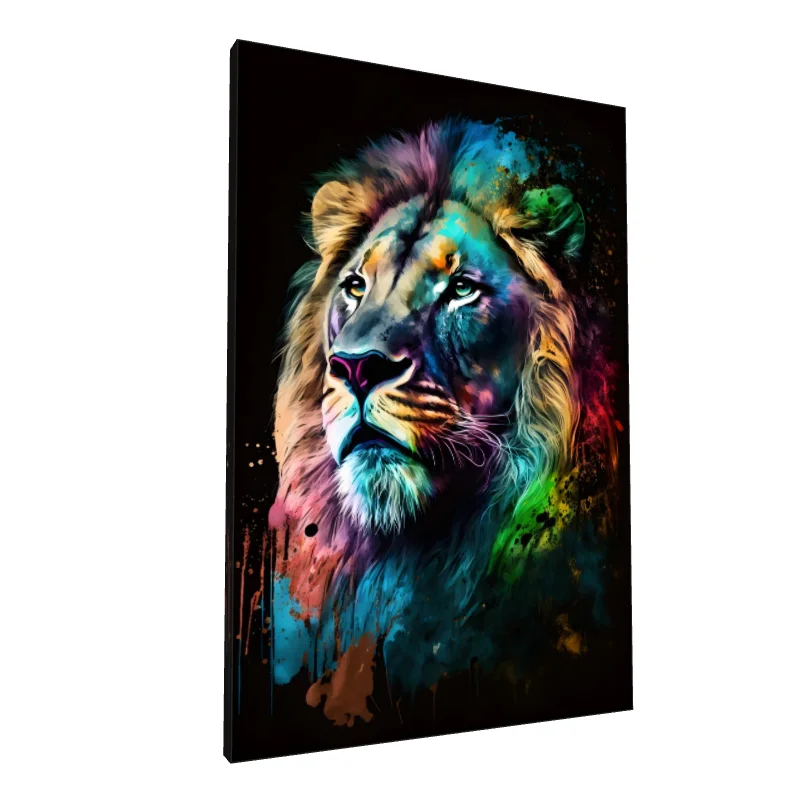 Tablou canvas: Portret de Leu în Culori Vibrante - Image 1