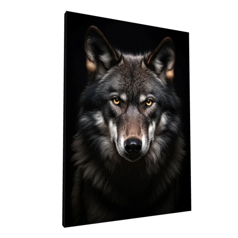 Tablou canvas: Portret Realist de Lup cu Privire Intensa - Image 1
