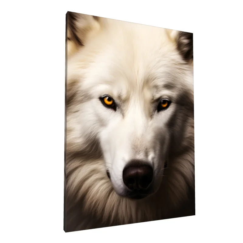 Tablou canvas: Portret Lup Alb cu Privire Pătrunzătoare - Image 1