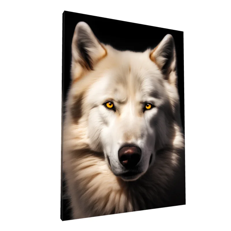 Tablou canvas: Portret Lup Alb cu Ochi Aurii