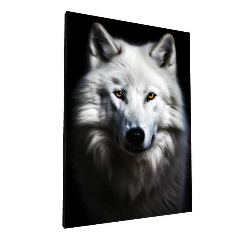Tablou canvas: Portret Lup Alb cu Privire Intense