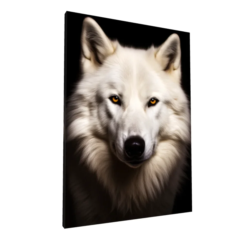 Tablou canvas: Portret de Lup Alb în Prim Plan - Image 1