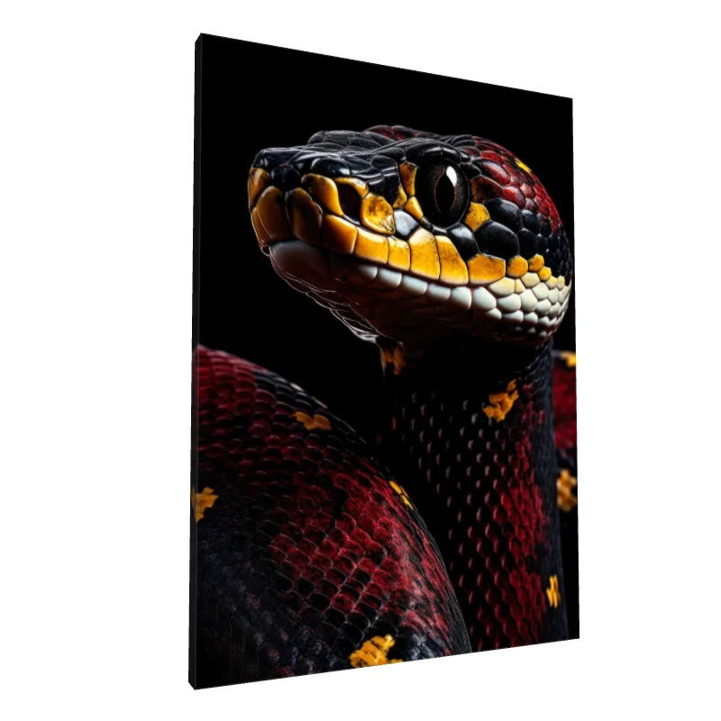 Tablou canvas: Portret de Șarpe în Culori Intense - Image 1