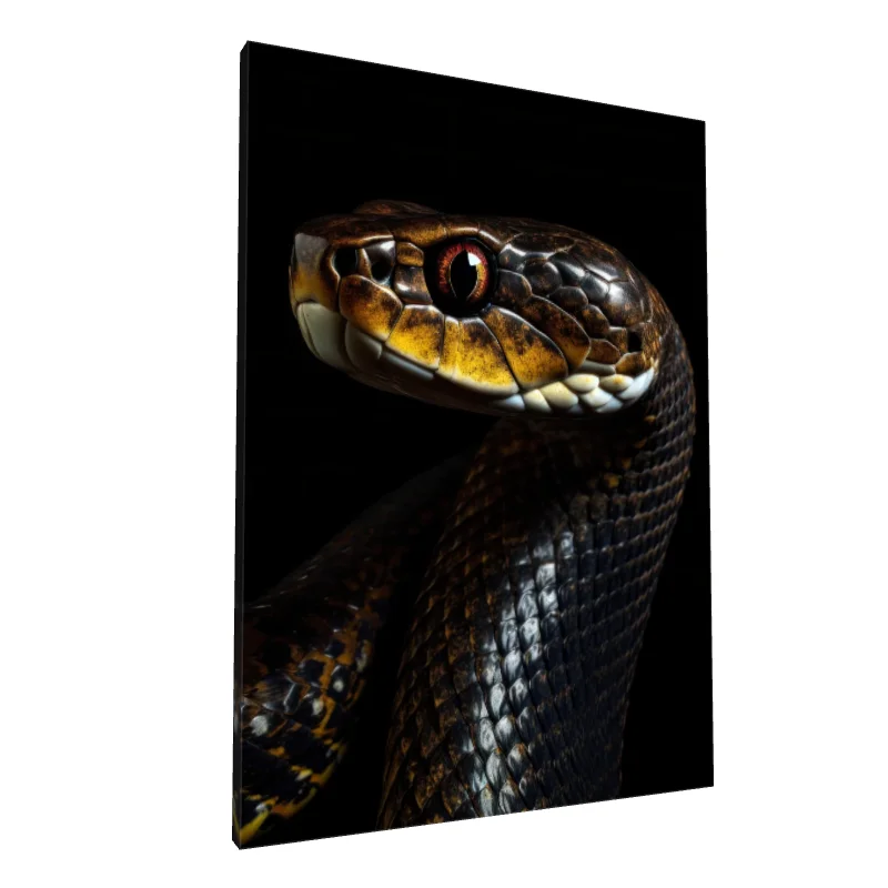 Tablou canvas: Portret de Șarpe pe Fundal Întunecat - Image 1