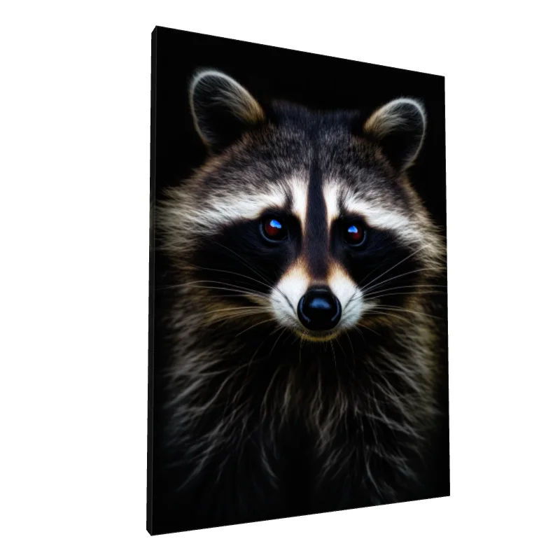 Tablou canvas: Portret Realist de Raton pe Fundal Negru