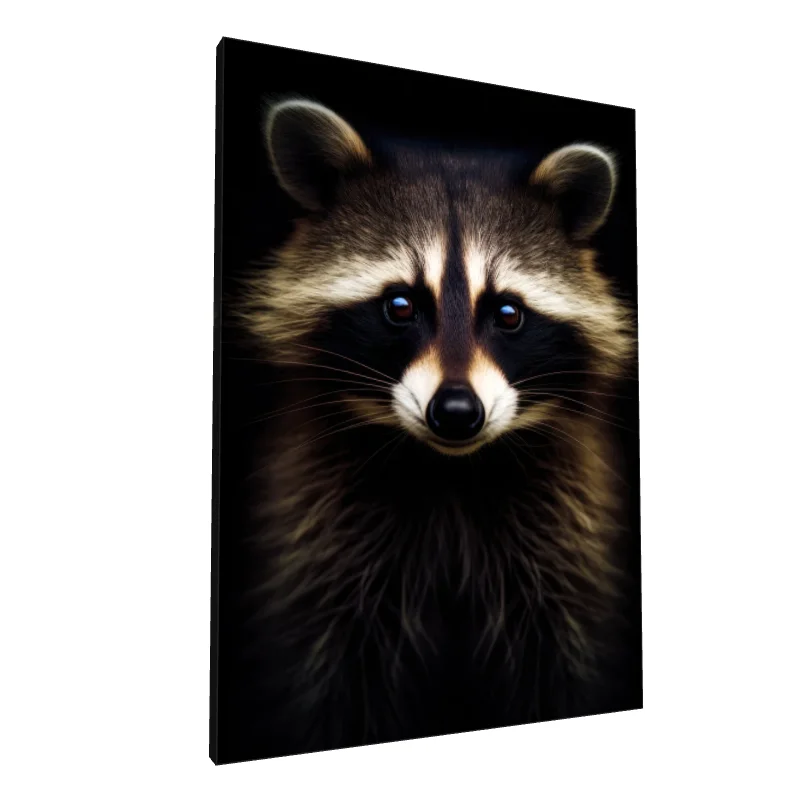 Tablou canvas: Portret Realist de Raton pe Fundal Negru (2) - Image 1