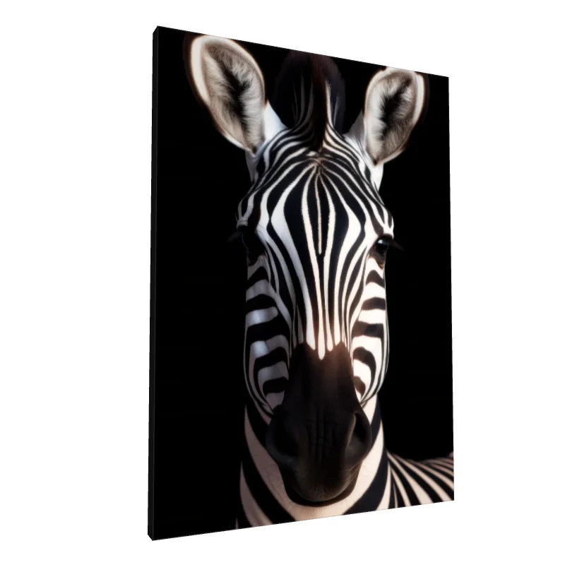 Tablou canvas: Portret Zebra în Contrast Dramatic - Image 1