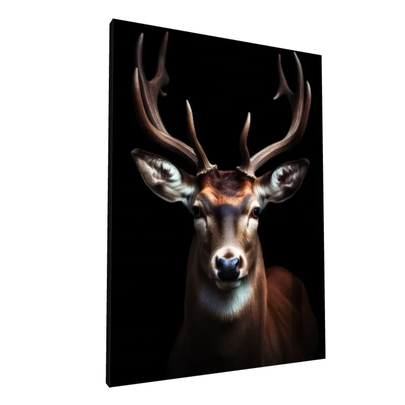 Tablou canvas: Portret Realist de Cerb în Lumini și Umbre - Image 1