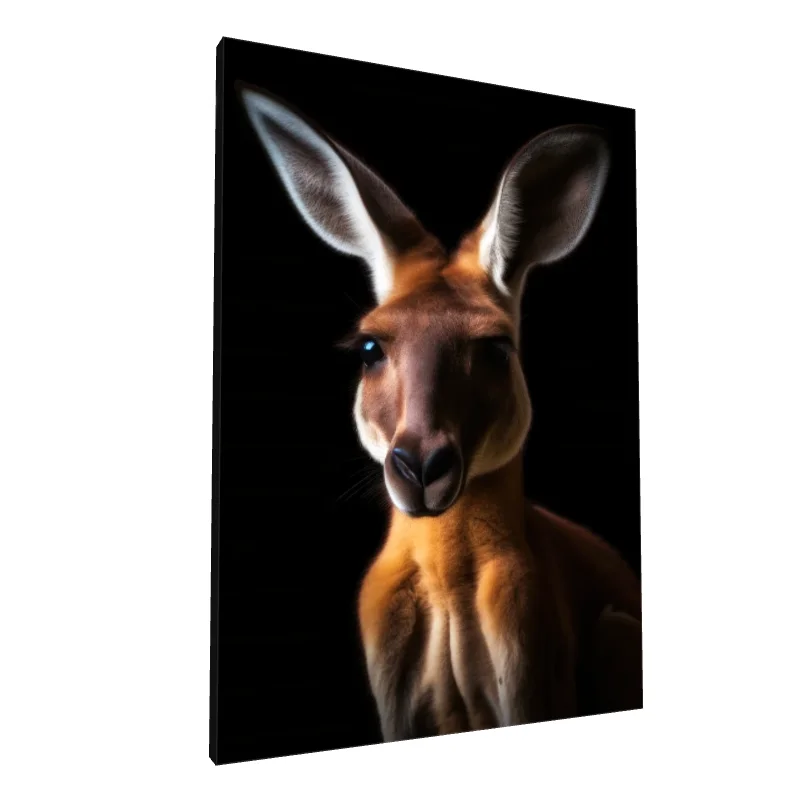 Tablou canvas: Portret Realist de Cangur pe Fundal Negru