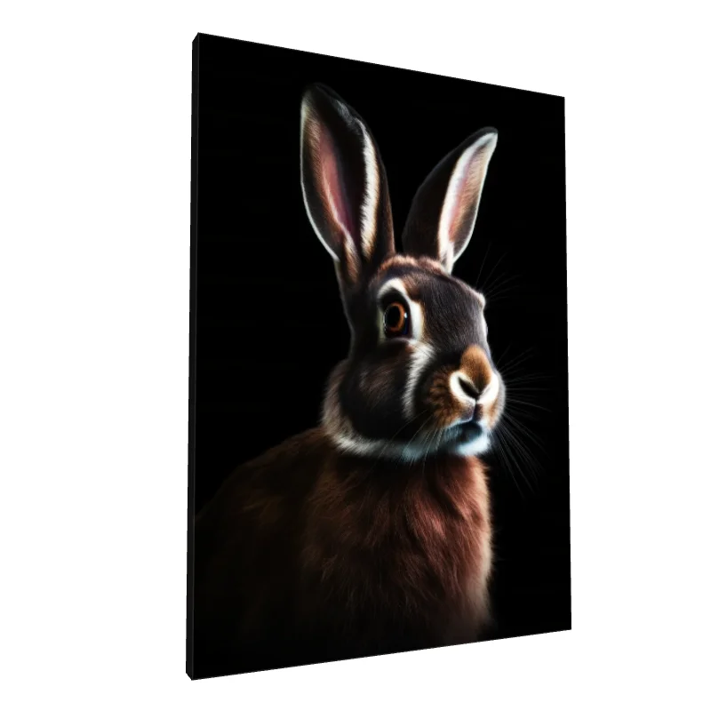 Tablou canvas: Portret de Iepure în Lumină Dramatică - Image 1