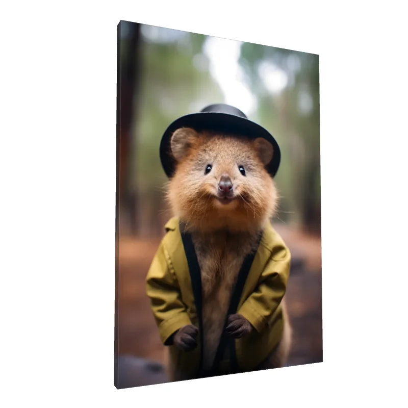 Tablou canvas: Quokka Amuzant cu Pălărie și Jachetă - Image 1