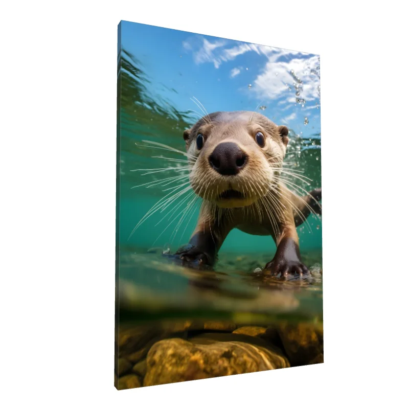 Tablou canvas: Vidra Curioasă în Apă Cristalină - Image 1