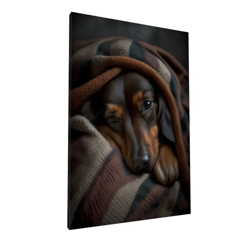 Tablou canvas: Cățel Adăpostit Sub Pătură - Image 1