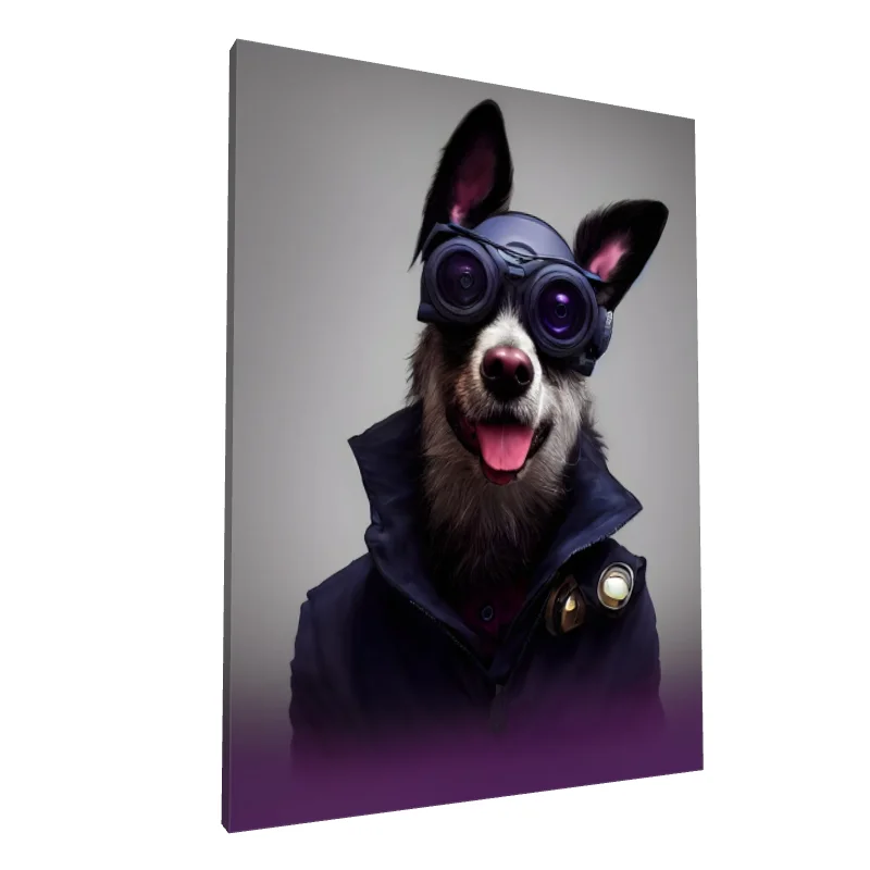 Tablou canvas: Câine Futurist cu Ochelari Tech - Image 1