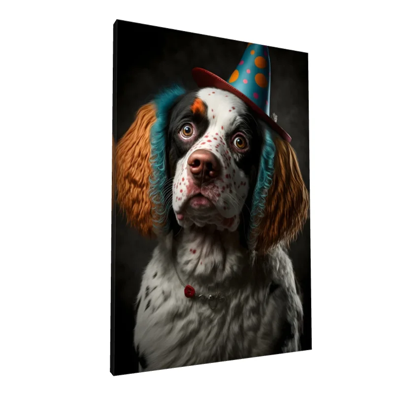 Tablou canvas: Câine Amuzant cu Pălărie de Petrecere - Image 1