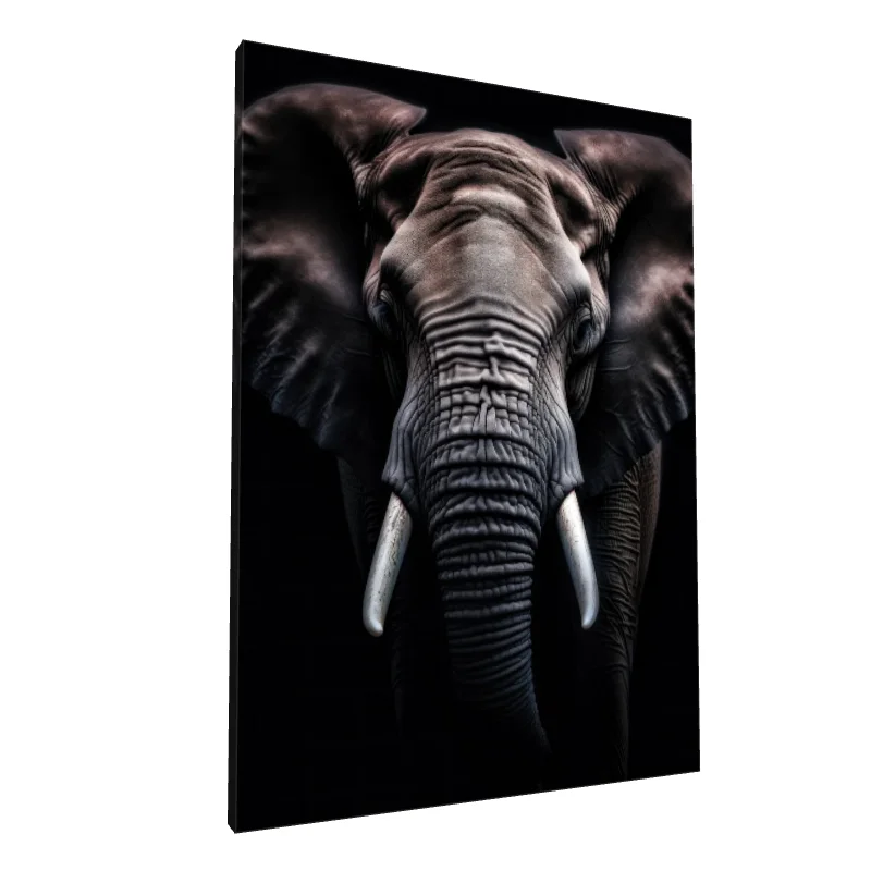 Tablou canvas: Portret de Elefant în Tonuri de Gri