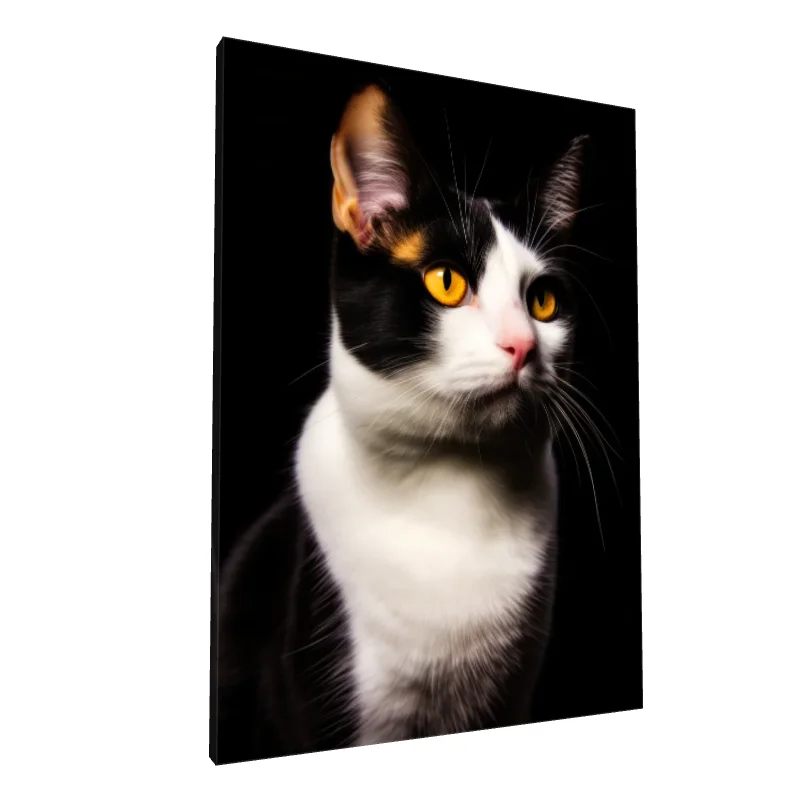 Tablou canvas: Portret de Pisică cu Ochi Aurii - Image 1