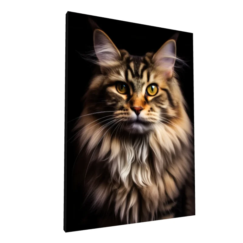 Tablou canvas: Portret Realist de Pisică cu Blană Lunguiață