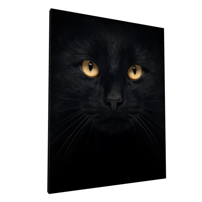 Tablou canvas: Portret Pisică Neagră cu Ochi Aurii 2 - Image 1