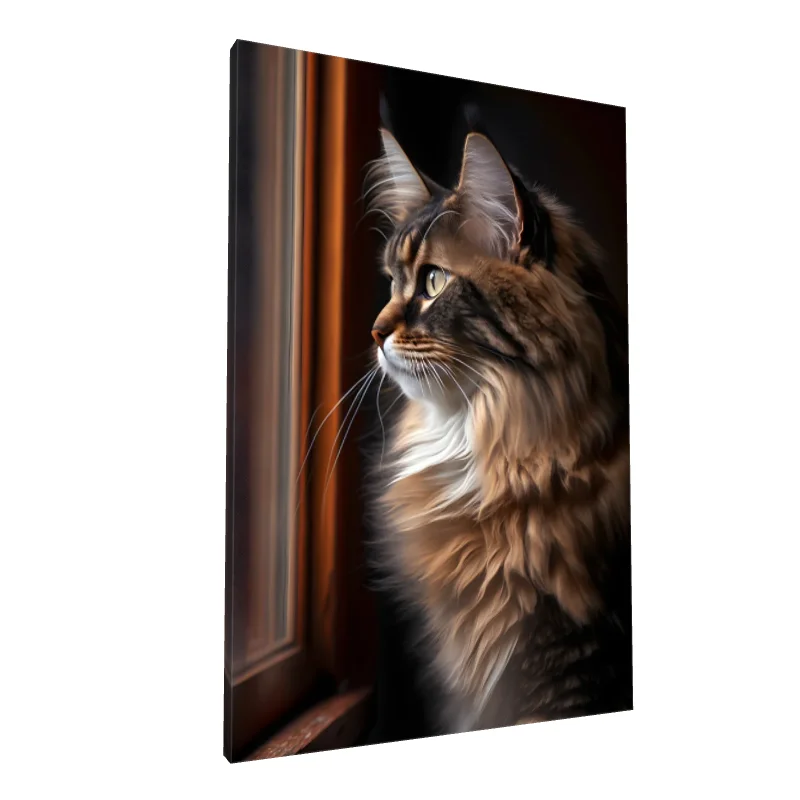 Tablou canvas: Pisică la Fereastră în Lumină Caldă