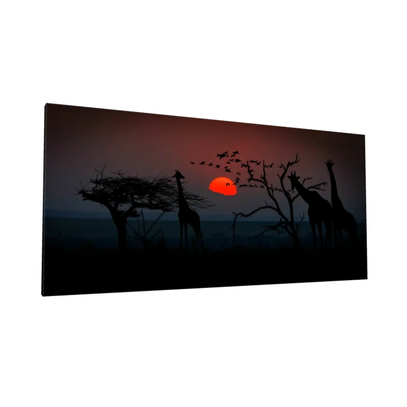 Tablou canvas: Safari African la Apus cu Girafe - Image 1