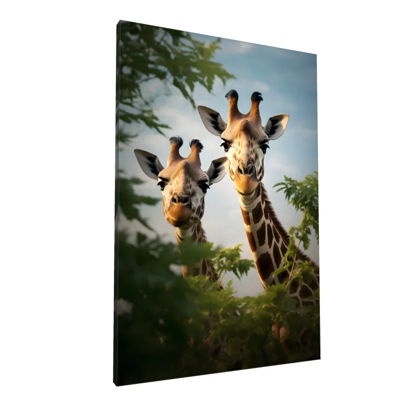 Tablou canvas: Giraffe Curiozitate în Natură - Image 1