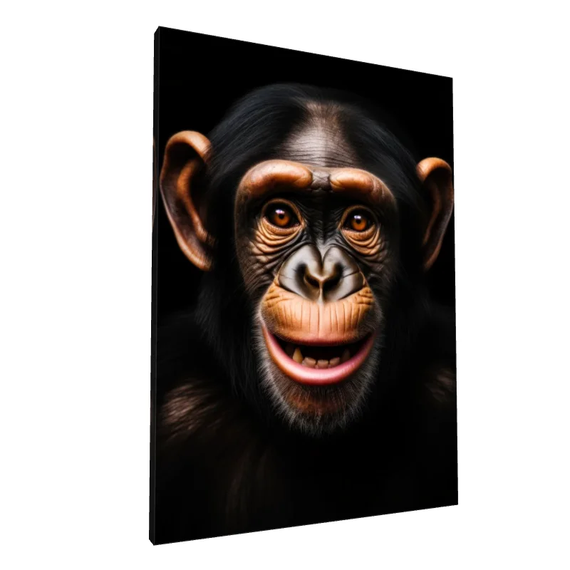 Tablou canvas: Portret Realist Cimpanzeu Zâmbitor - Image 1