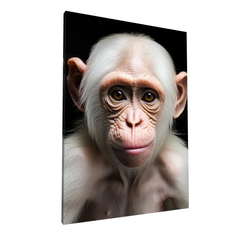 Tablou canvas: Portret Realist de Pui de Cimpanzeu Alb - Image 1
