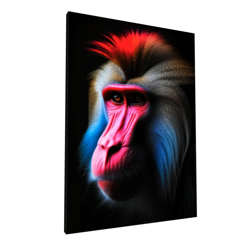 Tablou canvas: Portret Vivid de Mandril în Culori Intense - Image 1