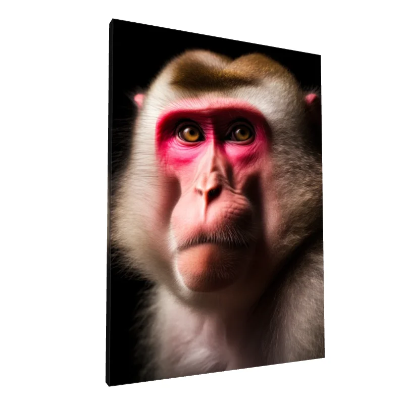 Tablou canvas: Portret Realist de Maimuță cu Fața Roz