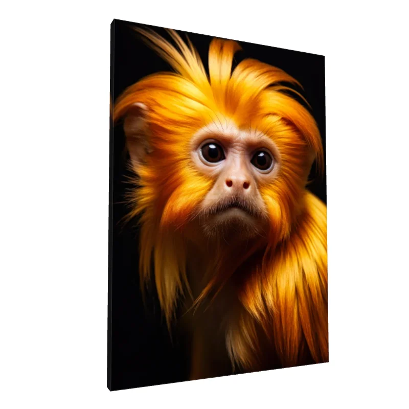 Tablou canvas: Portret de Maimuță cu Blană Aurie - Image 1