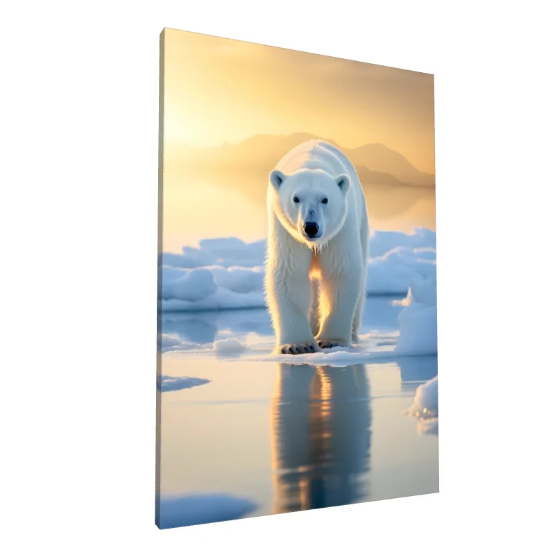 Tablou canvas: Urs Polar pe Ghețuri la Apus - Image 1