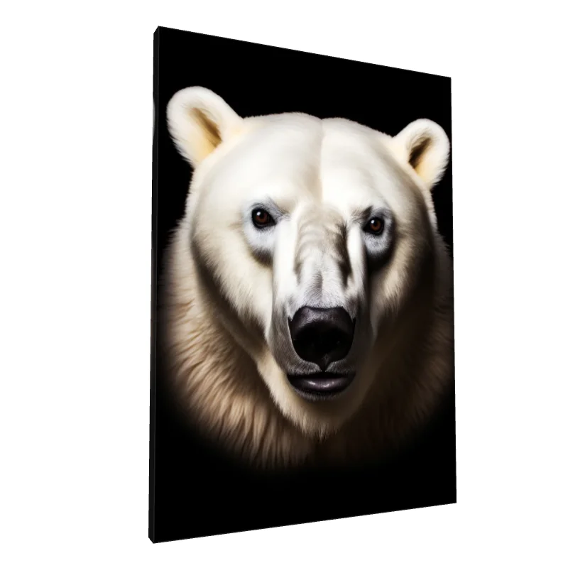 Tablou canvas: Portret Realist Urs Polar în Contrast Negru - Image 1