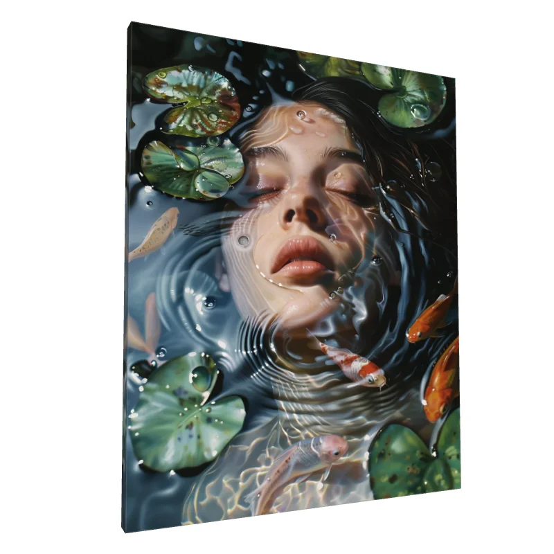 Tablou canvas: Portret Sub Acvatic cu Pești Koi