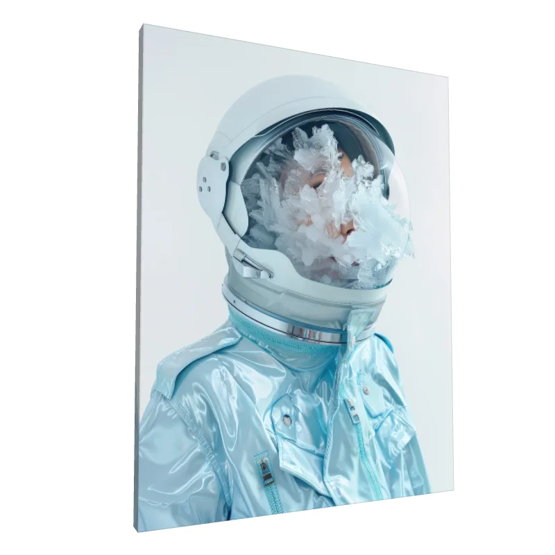 Tablou canvas: Astronaut cu Vizor Înghețat în Alb Albastru - Image 1