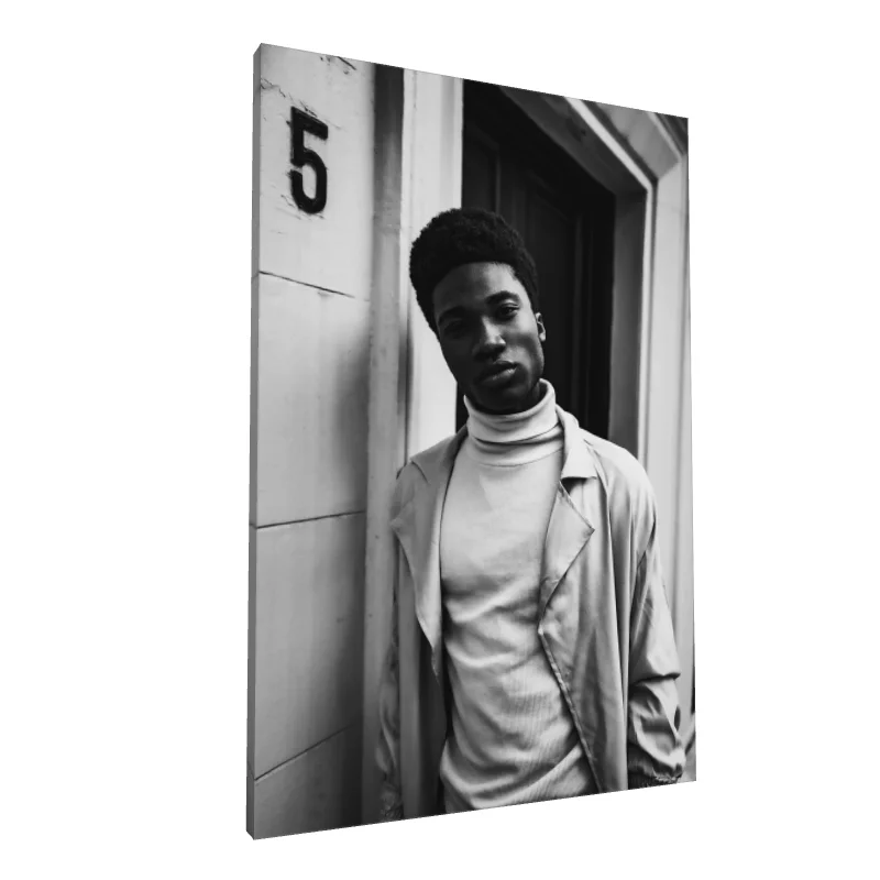 Tablou canvas: Portret Monocrom în Stil Artistic