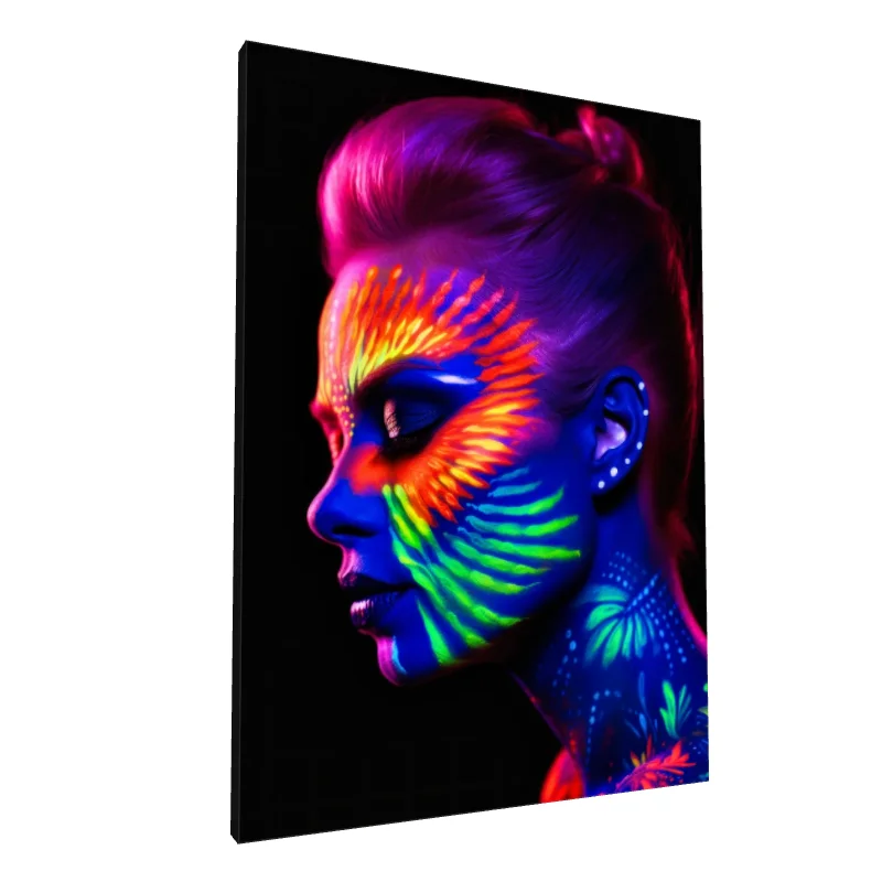 Tablou canvas: Portret Neon cu Vopsea Fluorescentă