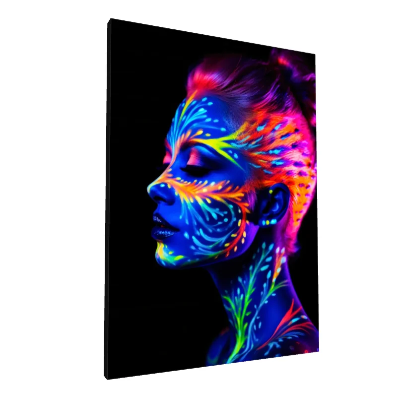 Tablou canvas: Portret Neon în Culori Fluorescente - Image 1