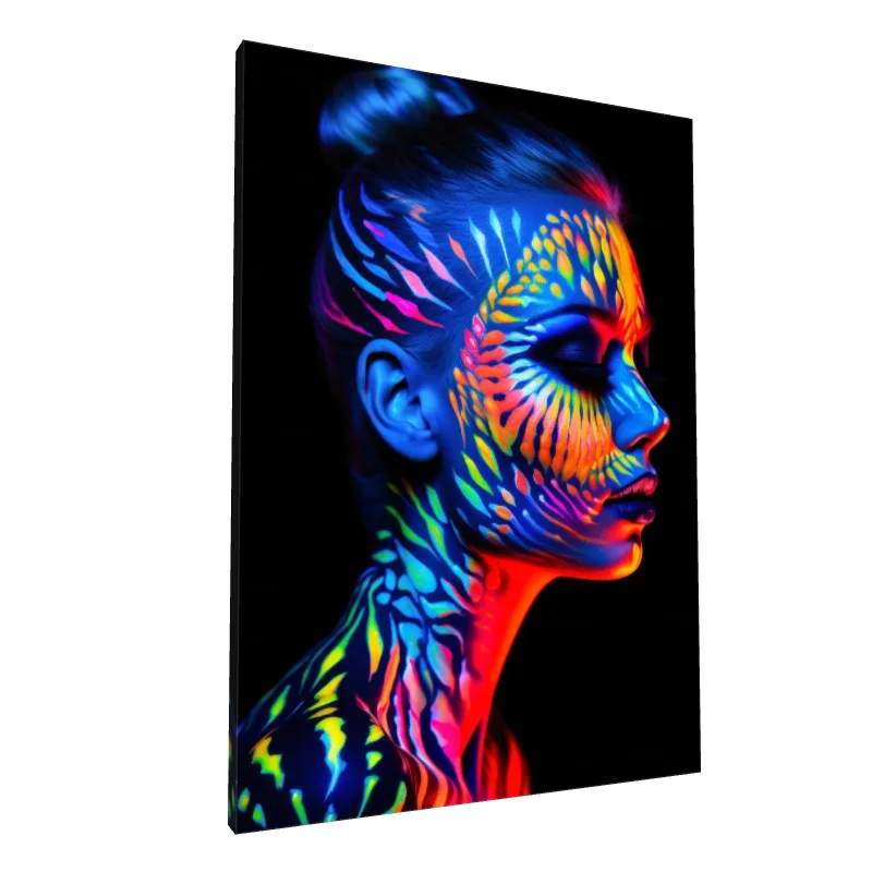 Tablou canvas: Portret Neon în Culori Vii