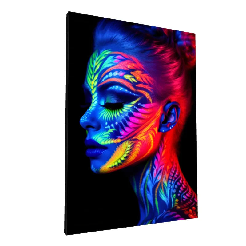Tablou canvas: Portret Luminos în Culori Neon