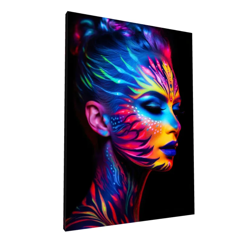 Tablou canvas: Portret Neon în Culori Vibrante (2)