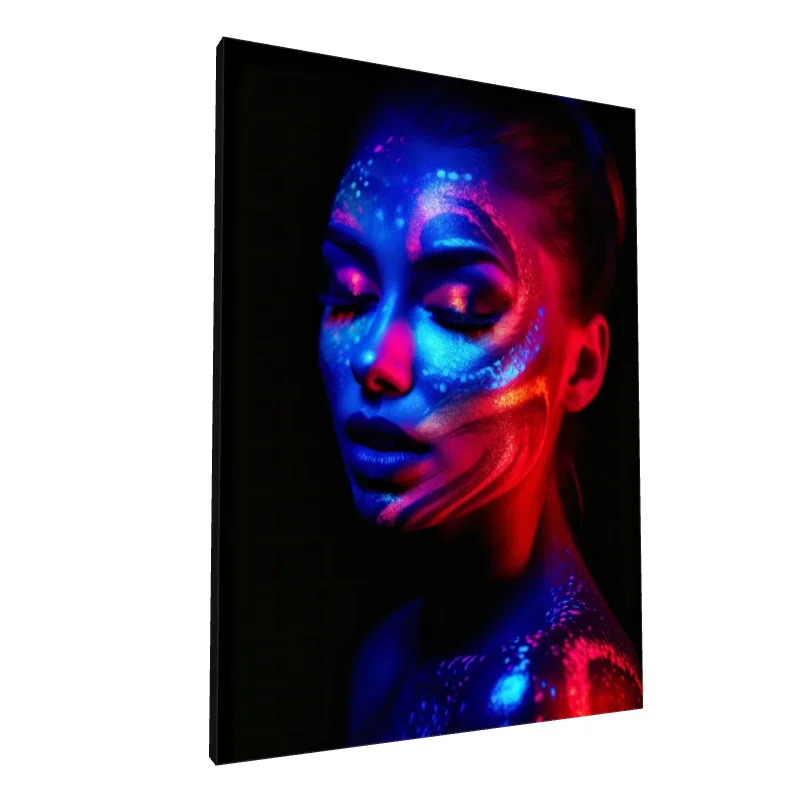 Tablou canvas: Portret Neon în Lumină UV 4 - Image 1