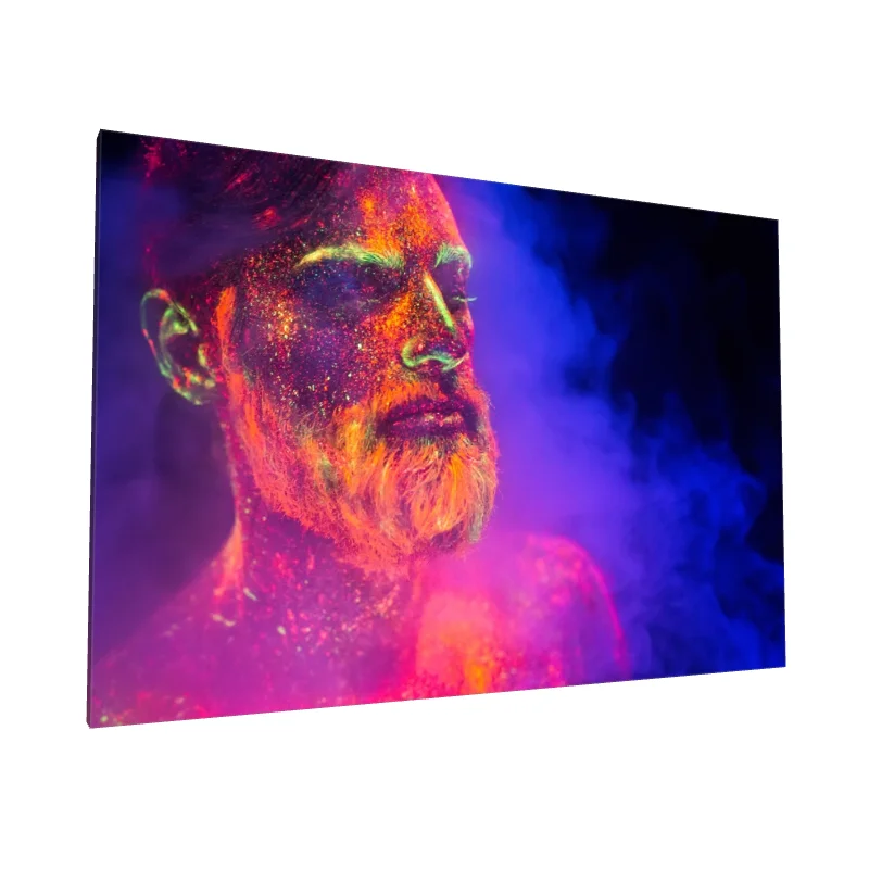 Tablou canvas: Portret Neon în Culoare și Fum