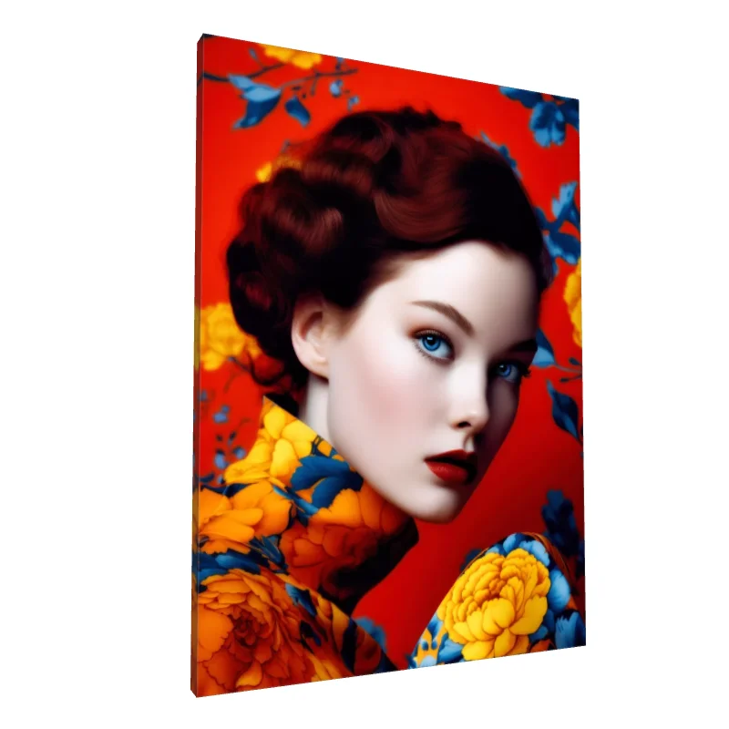 Tablou canvas: Portret Asiatic în Tonuri Vibrante (2) - Image 1