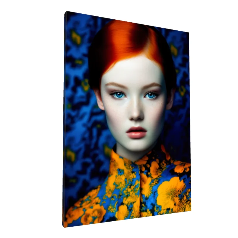 Tablou canvas: Portret Oriental cu Flori Vii