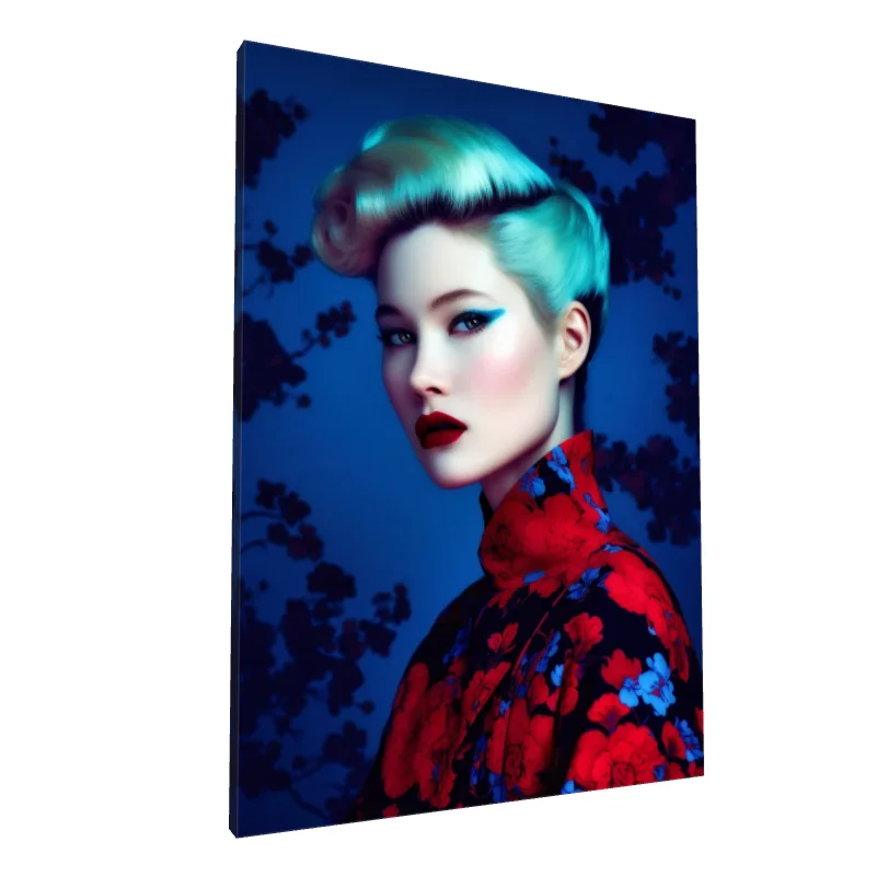 Tablou canvas: Portret Asiatic în Tonuri Vibrante 2